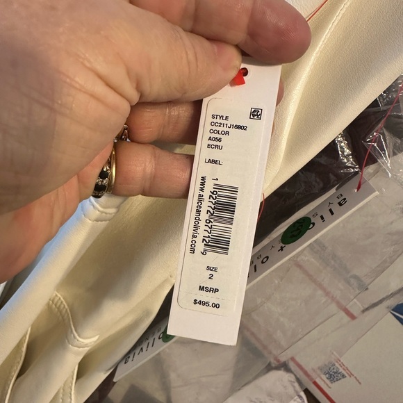 ✔️# 95B Brand new with tags Alice + Olivia Chelsea Faux Leather corset jumpsuit - Picture 11 of 15